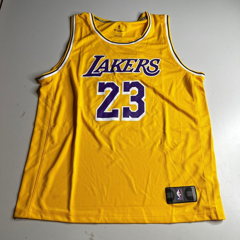 Fanatics NBA Los Angeles Lakers LeBron James 23 Jersey Gold Mens Large
